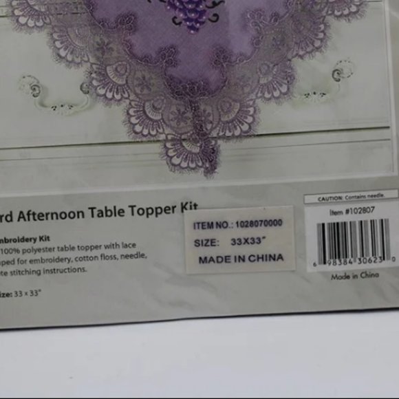 Nob Hill Vineyard Afternoon Table Topper Kit Stamped Cross Stitch Purple - Picture 3 of 4